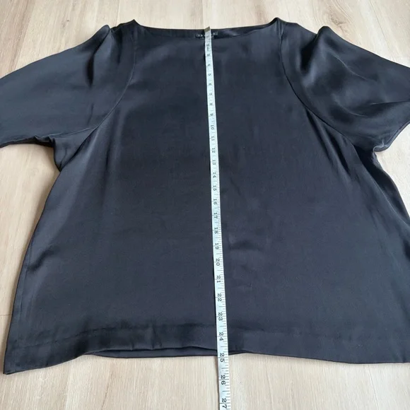 Theory Silk Blend Blouse Black Mathel Eternity size L - Picture 7 of 9